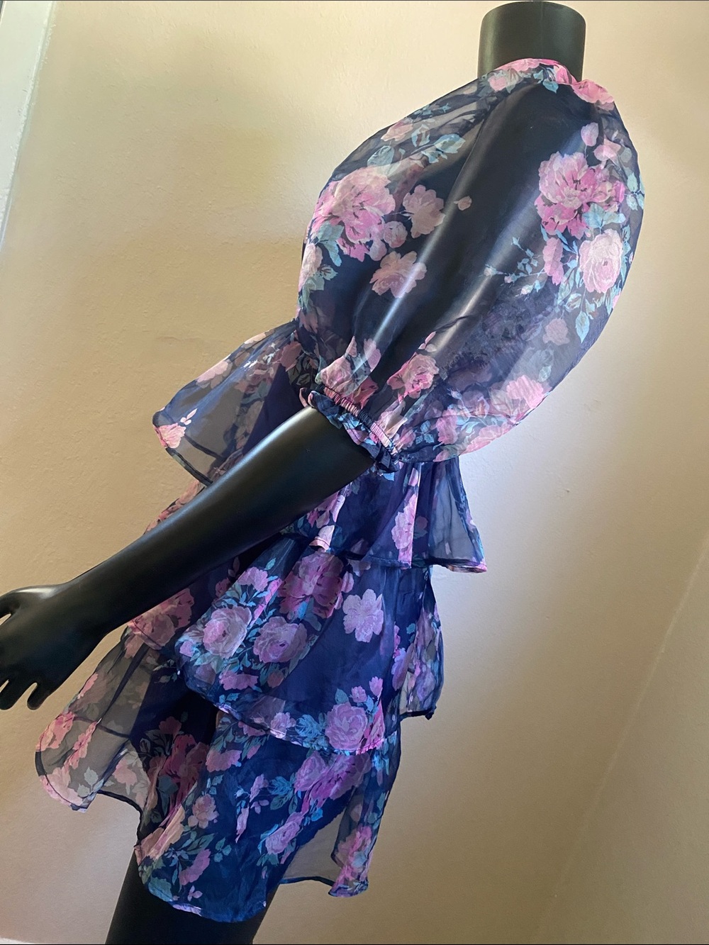 Altar'd State Navy Smocked Bodice Floral Dress - Picture 7 of 13